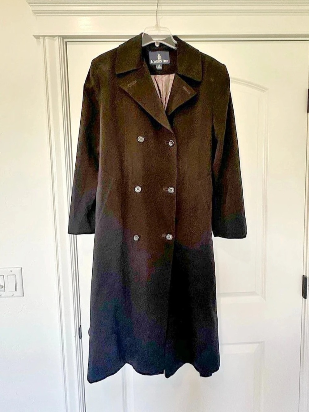 London Fog Black Trench Coat Women’s Size 14 PET Petite